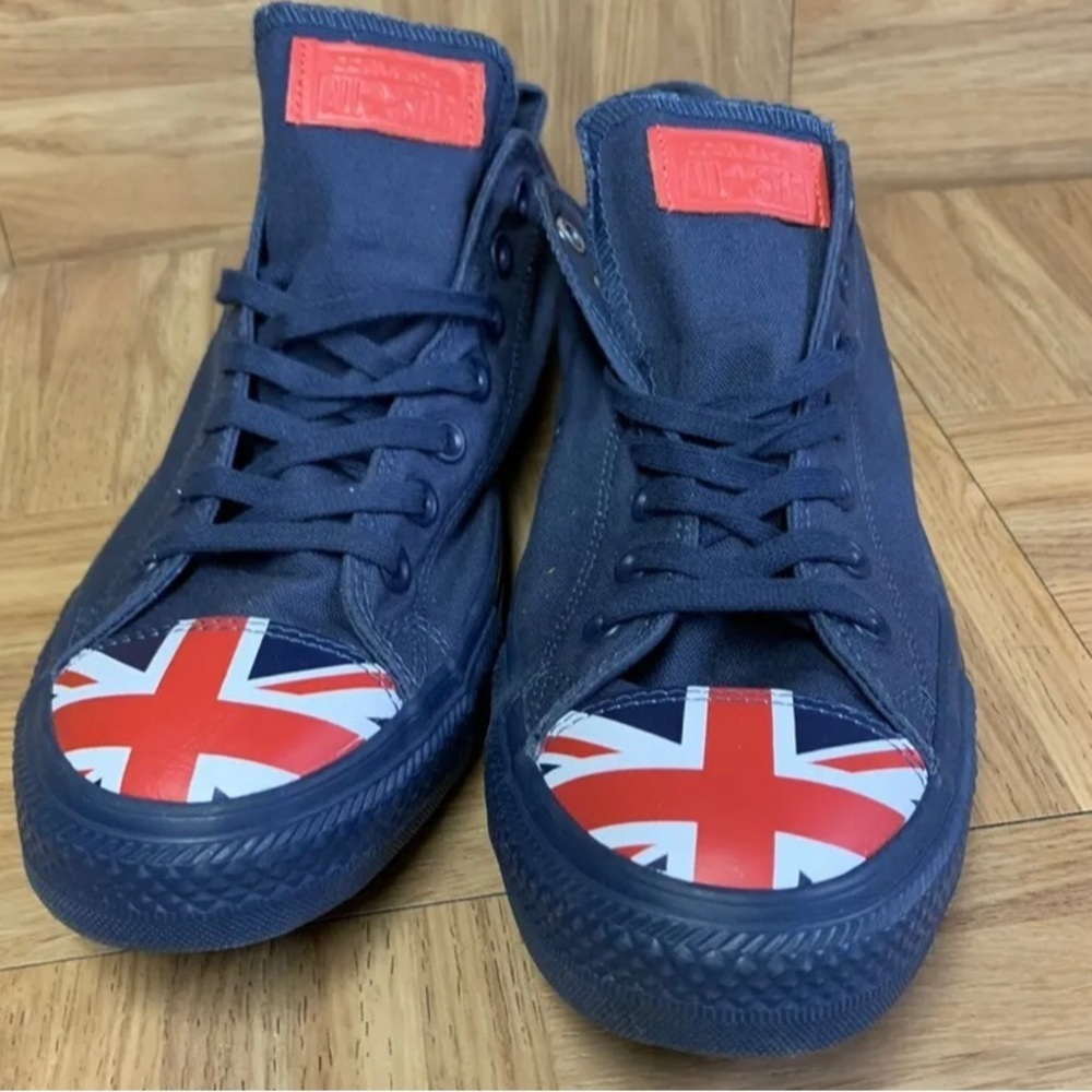 RARE-Converse ChuckTaylor AllStar OX Flag Toe UKπ¬π§ Core- Punk- EUC 8.5-blue-red - Picture 15 of 16